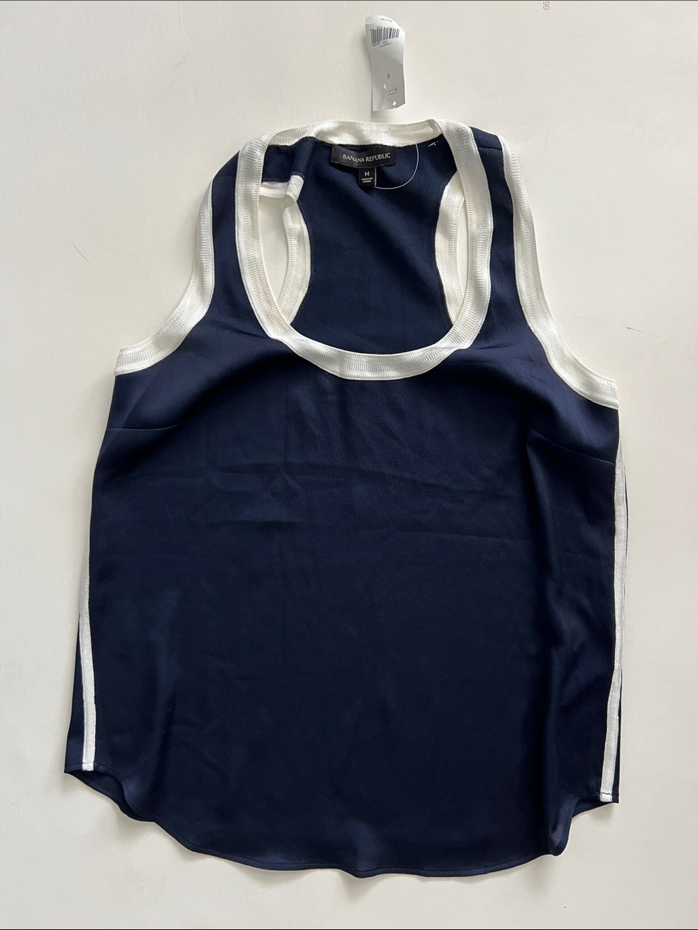 Banana Republic Navy and White Trim Sleeveless Tank